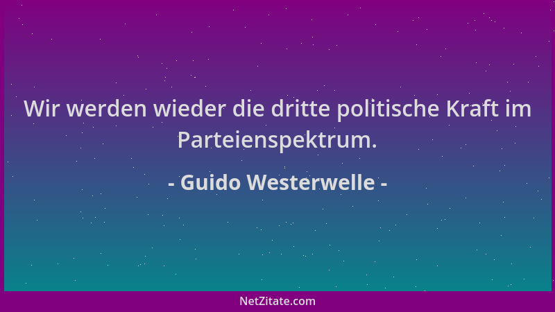 Guido Westerwelle - Wir werden wieder die dritte politische Kraft im Parteienspektrum....