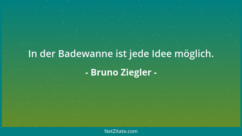Bruno Ziegler - In der Badewanne ist jede Idee möglich....