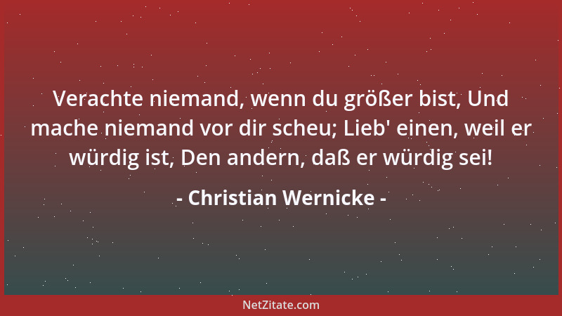 Christian Wernicke - Die Unbeständigkeit des Glücks ist unser Glück....