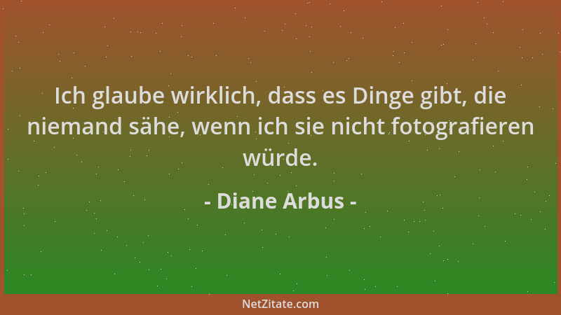 Diane Arbus - Ich glaube wirklich, dass es Dinge gibt, die niemand sähe, wenn ich sie nicht fotografieren würde....