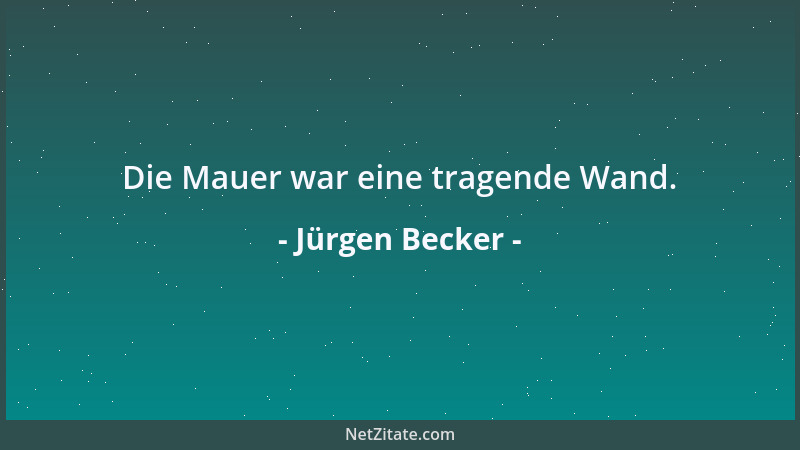 Jürgen Becker - Die Mauer war eine tragende Wand....