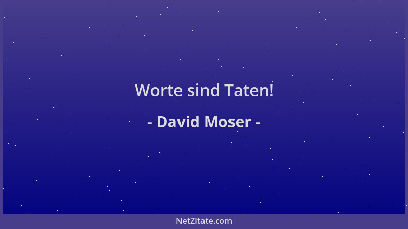 David Moser - Worte sind Taten!...