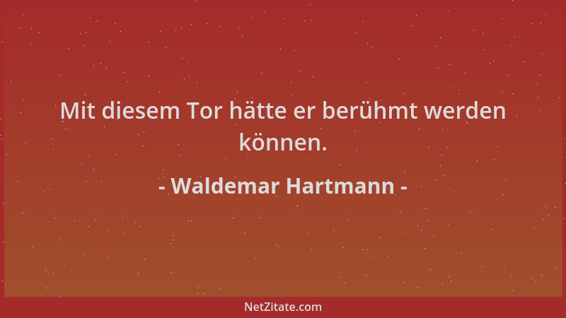Waldemar Hartmann - Mit diesem Tor hätte er berühmt werden können....
