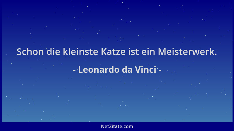 Leonardo da Vinci - Schon die kleinste Katze ist ein Meisterwerk....