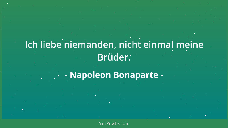 Napoleon Bonaparte - Ich liebe niemanden, nicht einmal meine Brüder....