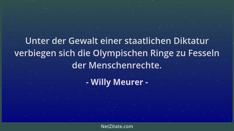 Willy Meurer - Unter der Gewalt einer staatlichen Diktatur verbiegen sich die Olympischen Ringe zu Fesseln der Menschenrech...