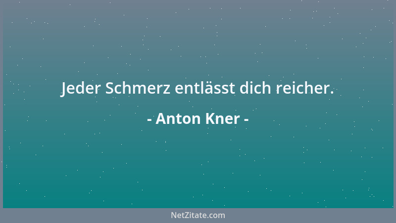 Anton Kner - Jeder Schmerz entlässt dich reicher....
