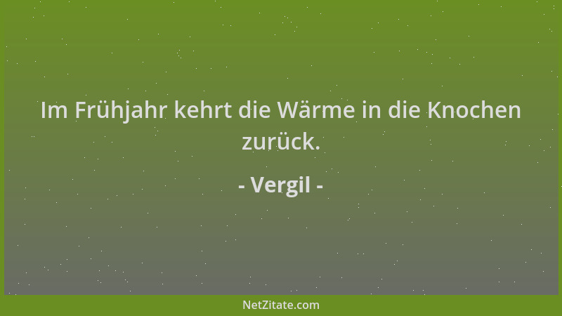 Vergil - Im Frühjahr kehrt die Wärme in die Knochen zurück....