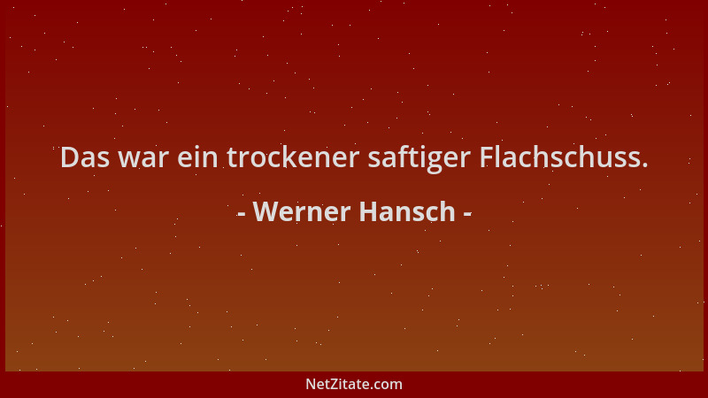 Werner Hansch - Das war ein trockener saftiger Flachschuss....