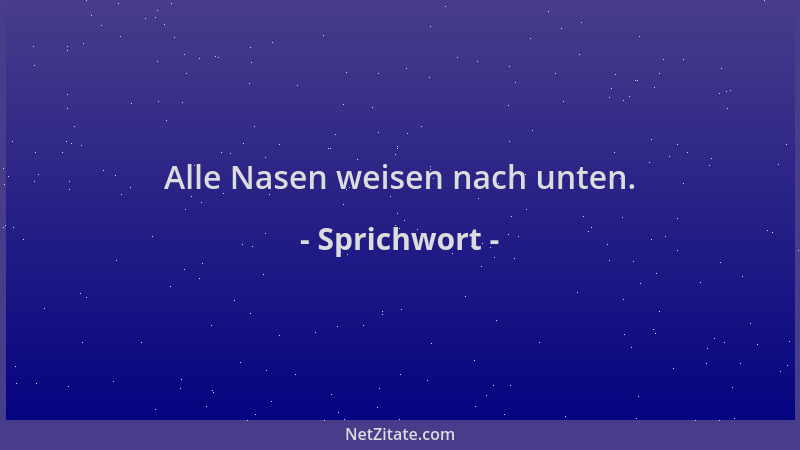 Sprichwort - Alle Nasen weisen nach unten....