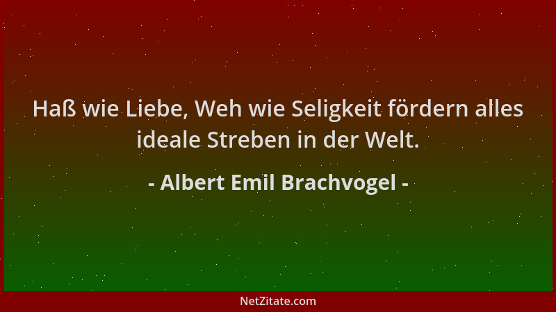 Albert Emil Brachvogel - Haß wie Liebe, Weh wie Seligkeit fördern alles ideale Streben in der Welt....
