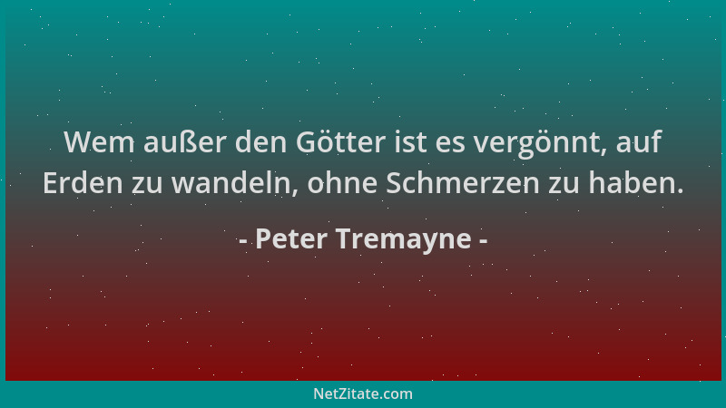 Peter Tremayne - Wem außer den Götter ist es vergönnt, auf Erden zu wandeln, ohne Schmerzen zu haben....