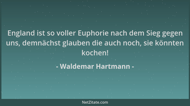 Waldemar Hartmann - England ist so voller Euphorie nach dem Sieg gegen uns, demnächst glauben die auch noch, sie könnten ko...