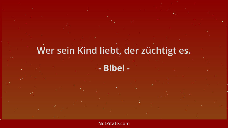 Bibel - Wer sein Kind liebt, der züchtigt es....