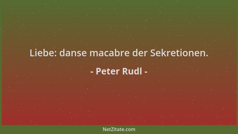 Peter Rudl - Liebe: danse macabre der Sekretionen....