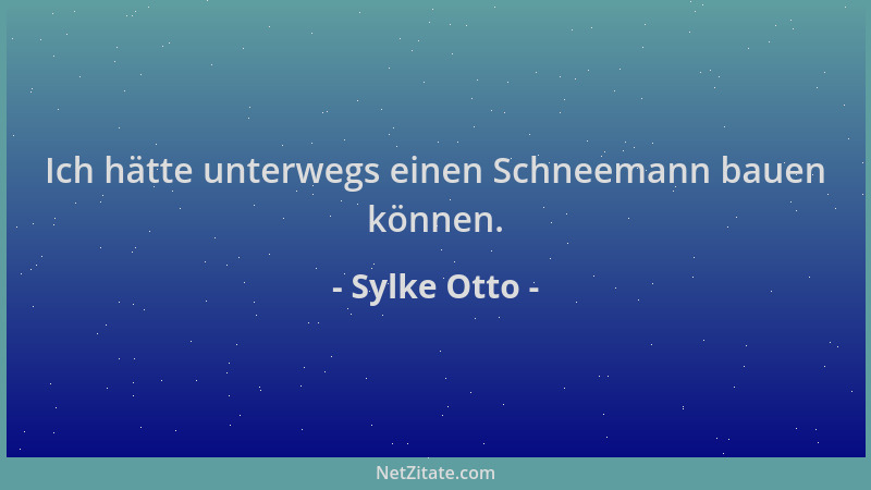 Sylke Otto - Ich hätte unterwegs einen Schneemann bauen können....