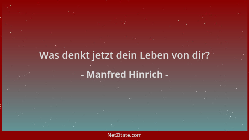 Manfred Hinrich - Was denkt jetzt dein Leben von dir?...