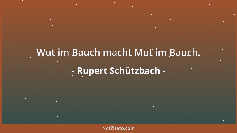 Rupert Schützbach - Wut im Bauch macht Mut im Bauch....