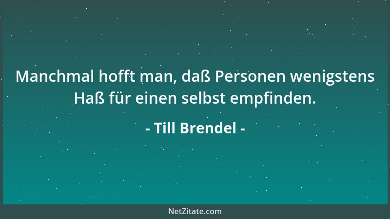 Till Brendel - Ein Baum ohne Wurzeln - ein Mensch ohne Familie....