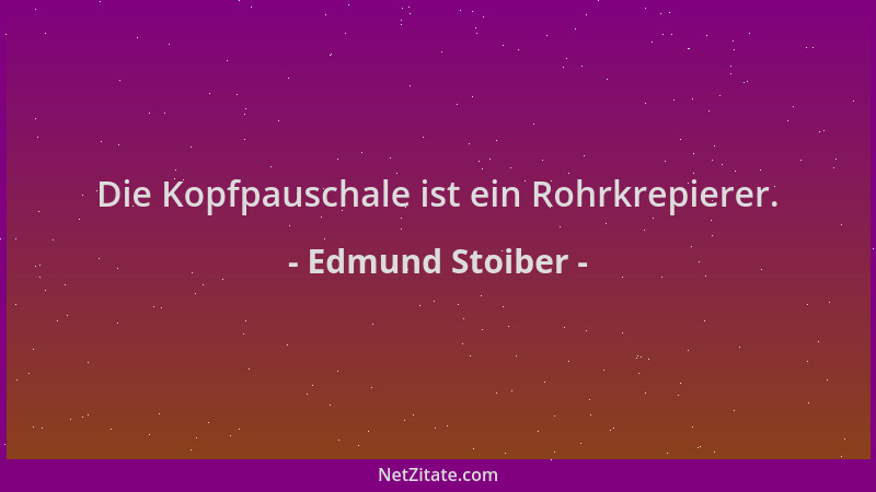 Edmund Stoiber - Die Kopfpauschale ist ein Rohrkrepierer....