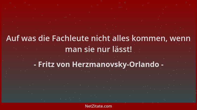 Fritz von Herzmanovsky-Orlando - Auf was die Fachleute nicht alles kommen, wenn man sie nur lässt!...