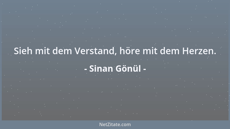 Sinan Gönül - Sieh mit dem Verstand, höre mit dem Herzen....