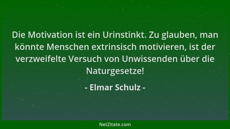 Elmar Schulz - Die Motivation ist ein Urinstinkt. Zu glauben, man könnte Menschen extrinsisch motivieren, ist der verzweife...