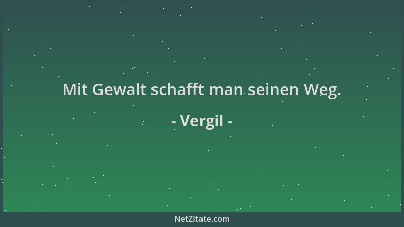 Vergil - Mit Gewalt schafft man seinen Weg....