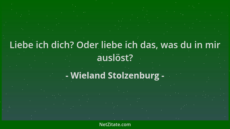 Wieland Stolzenburg - Liebe ich dich? Oder liebe ich das, was du in mir auslöst?...