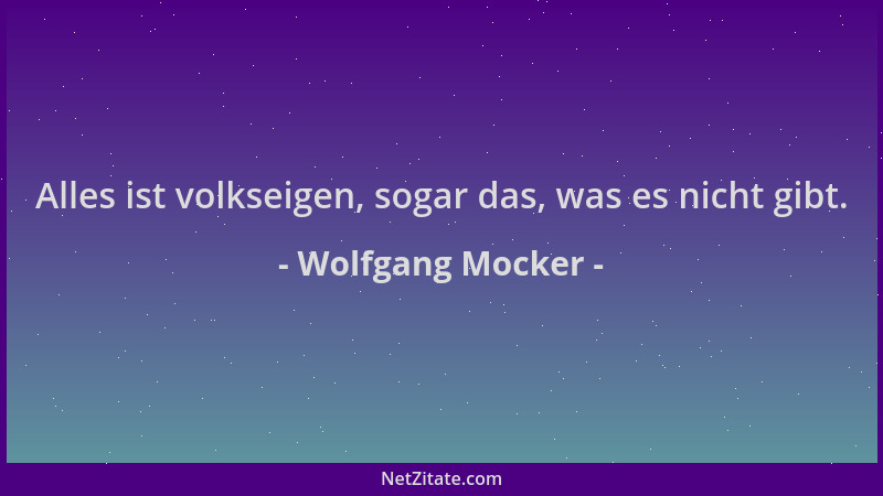 Wolfgang Mocker - Alles ist volkseigen, sogar das, was es nicht gibt....