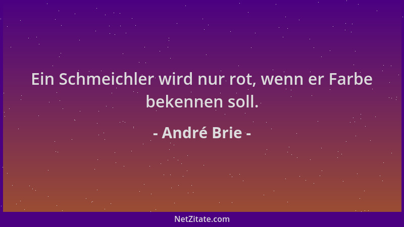 André Brie - Ein Schmeichler wird nur rot, wenn er Farbe bekennen soll....