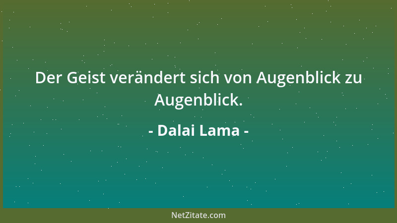 Dalai Lama - Der Geist verändert sich von Augenblick zu Augenblick....