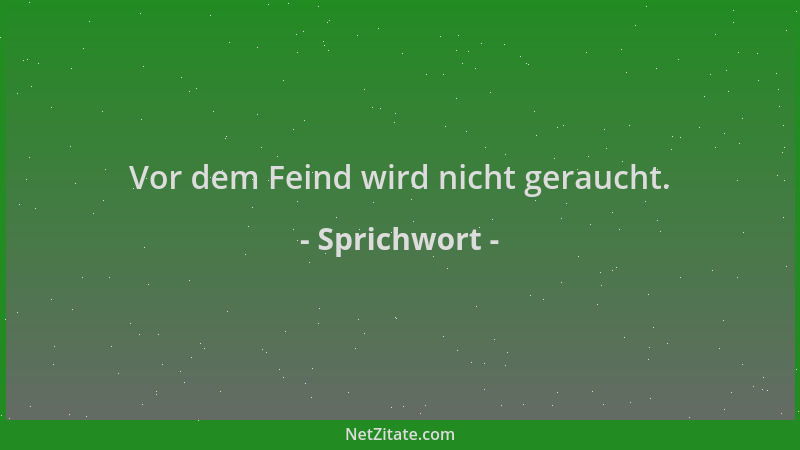 Sprichwort - Vor dem Feind wird nicht geraucht....