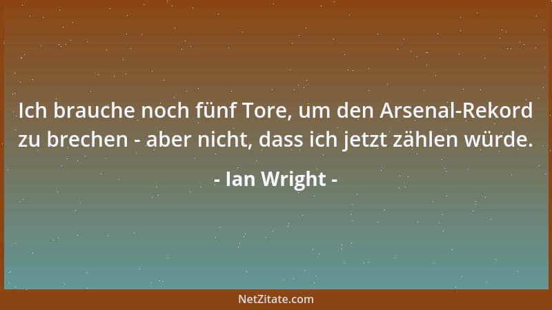 Ian Wright - Ich brauche noch fünf Tore, um den Arsenal-Rekord zu brechen - aber nicht, dass ich jetzt zählen würde....