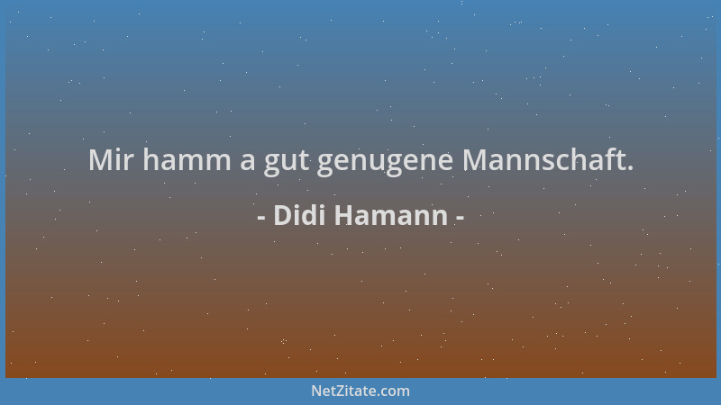 Didi Hamann - Mir hamm a gut genugene Mannschaft....