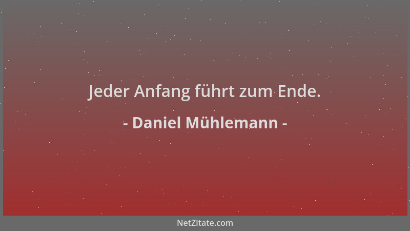 Daniel Mühlemann - Jeder Anfang führt zum Ende....