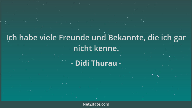 Didi Thurau - Ich habe viele Freunde und Bekannte, die ich gar nicht kenne....