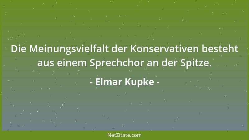 Elmar Kupke - Die Meinungsvielfalt der Konservativen besteht aus einem Sprechchor an der Spitze....
