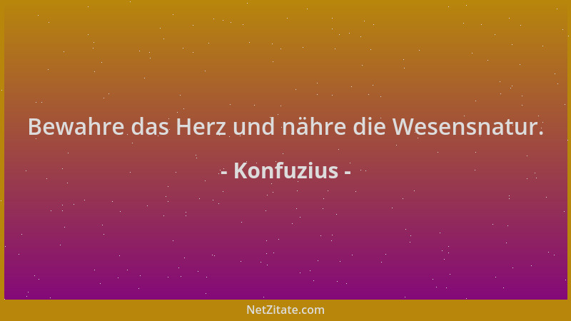 Konfuzius - Bewahre das Herz und nähre die Wesensnatur....