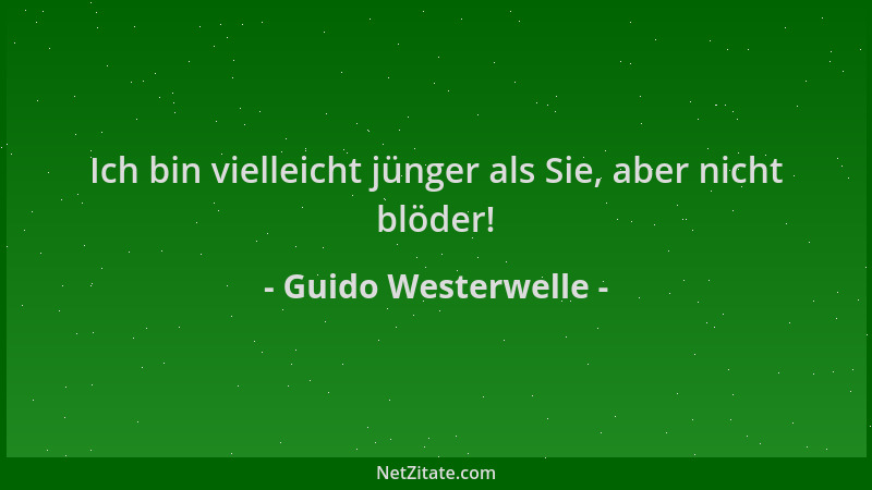 Guido Westerwelle - Ich bin vielleicht jünger als Sie, aber nicht blöder!...