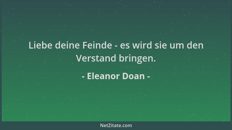 Eleanor Doan - Liebe deine Feinde - es wird sie um den Verstand bringen....