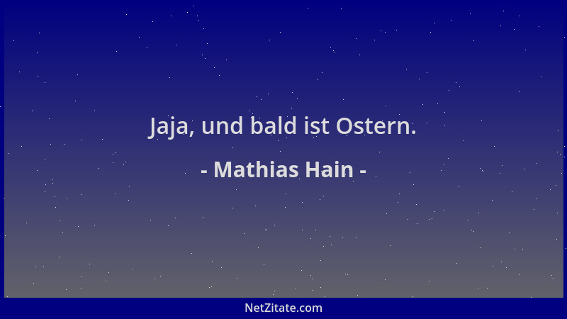 Mathias Hain - Jaja, und bald ist Ostern....