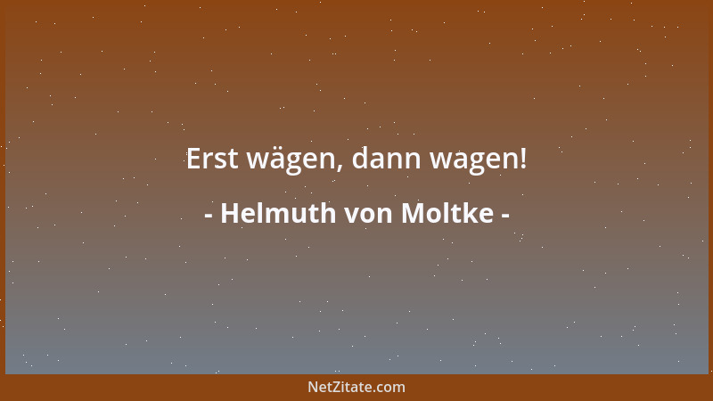 Helmuth von Moltke - Erst wägen, dann wagen!...