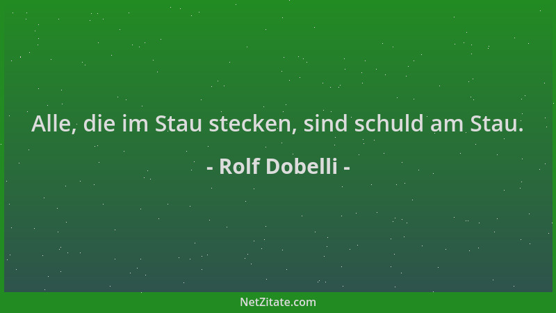 Rolf Dobelli - Alle, die im Stau stecken, sind schuld am Stau....