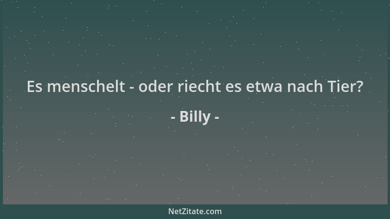 Billy - Es menschelt - oder riecht es etwa nach Tier?...