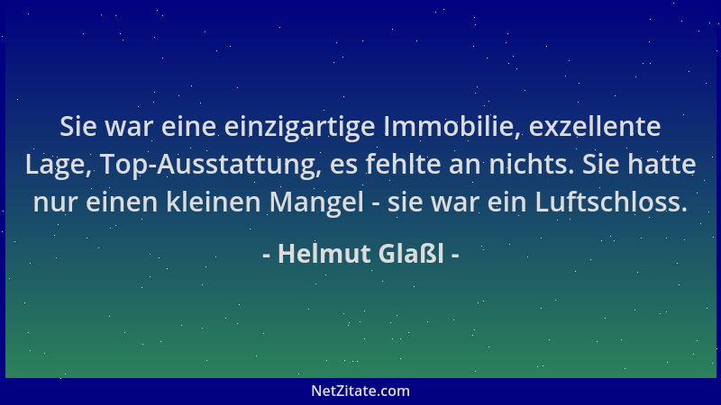 Helmut Glaßl - Sie war eine einzigartige Immobilie, exzellente Lage, Top-Ausstattung, es fehlte an nichts. Sie hatte nur ei...