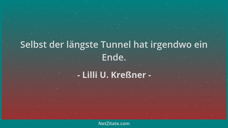 Lilli U. Kreßner - Selbst der längste Tunnel hat irgendwo ein Ende....