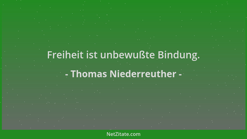Thomas Niederreuther - Freiheit ist unbewußte Bindung....
