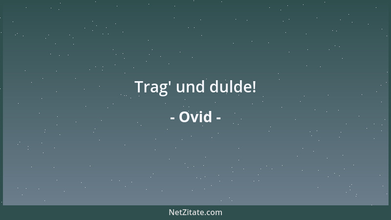 Ovid - Trag ' und dulde!...