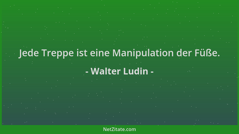 Walter Ludin - Jede Treppe ist eine Manipulation der Füße....